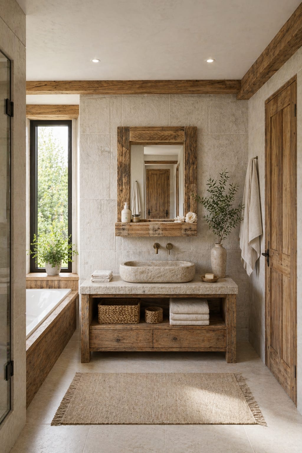 ESPEJO DE BAÑO RÚSTICO